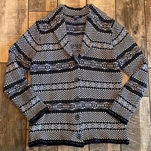 Chaps Women's Black and White Patterned Jacket